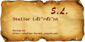 Steller Lóránt névjegykártya